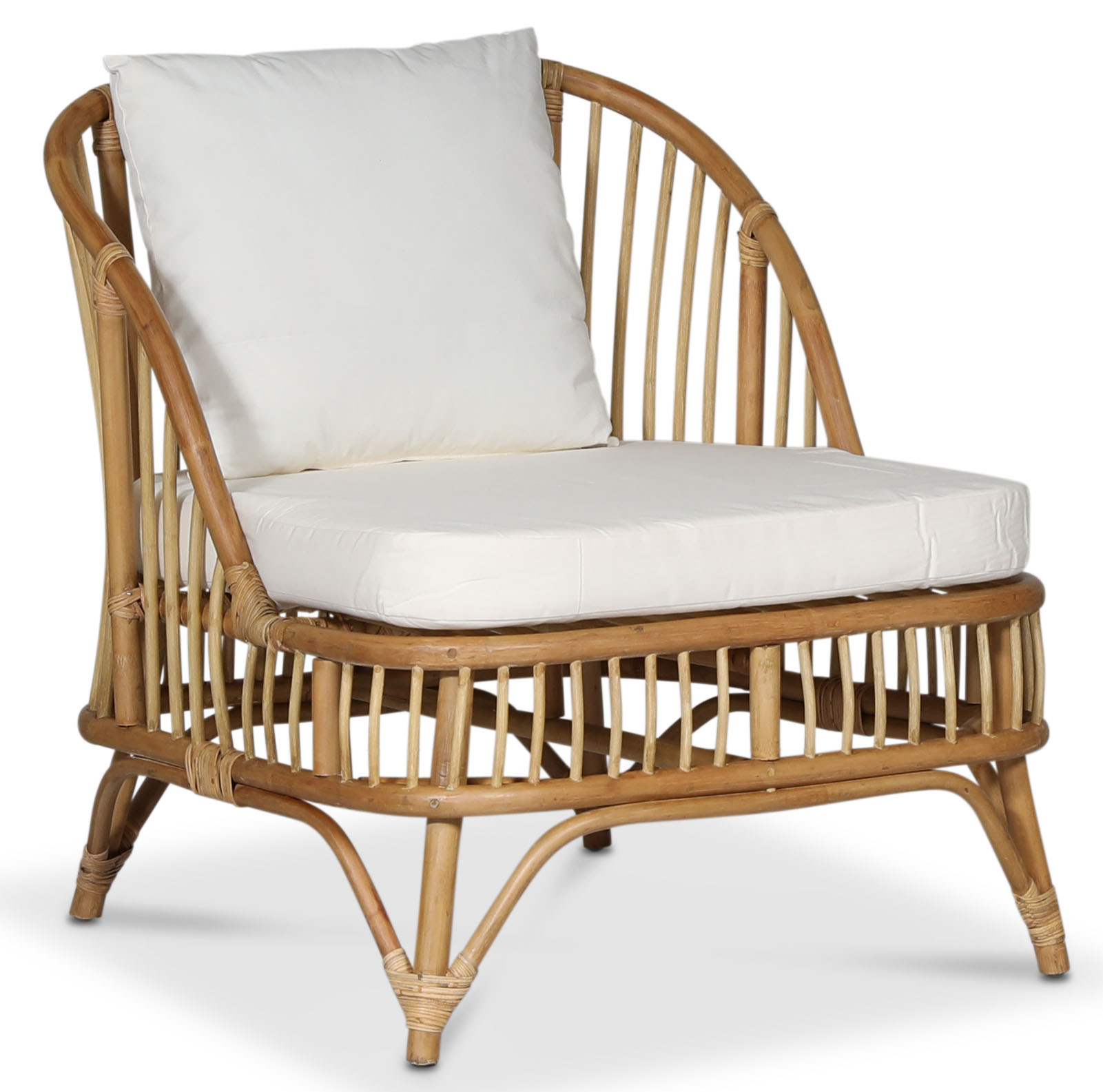 Baboo fauteuil in rotan met kussen - Naturel