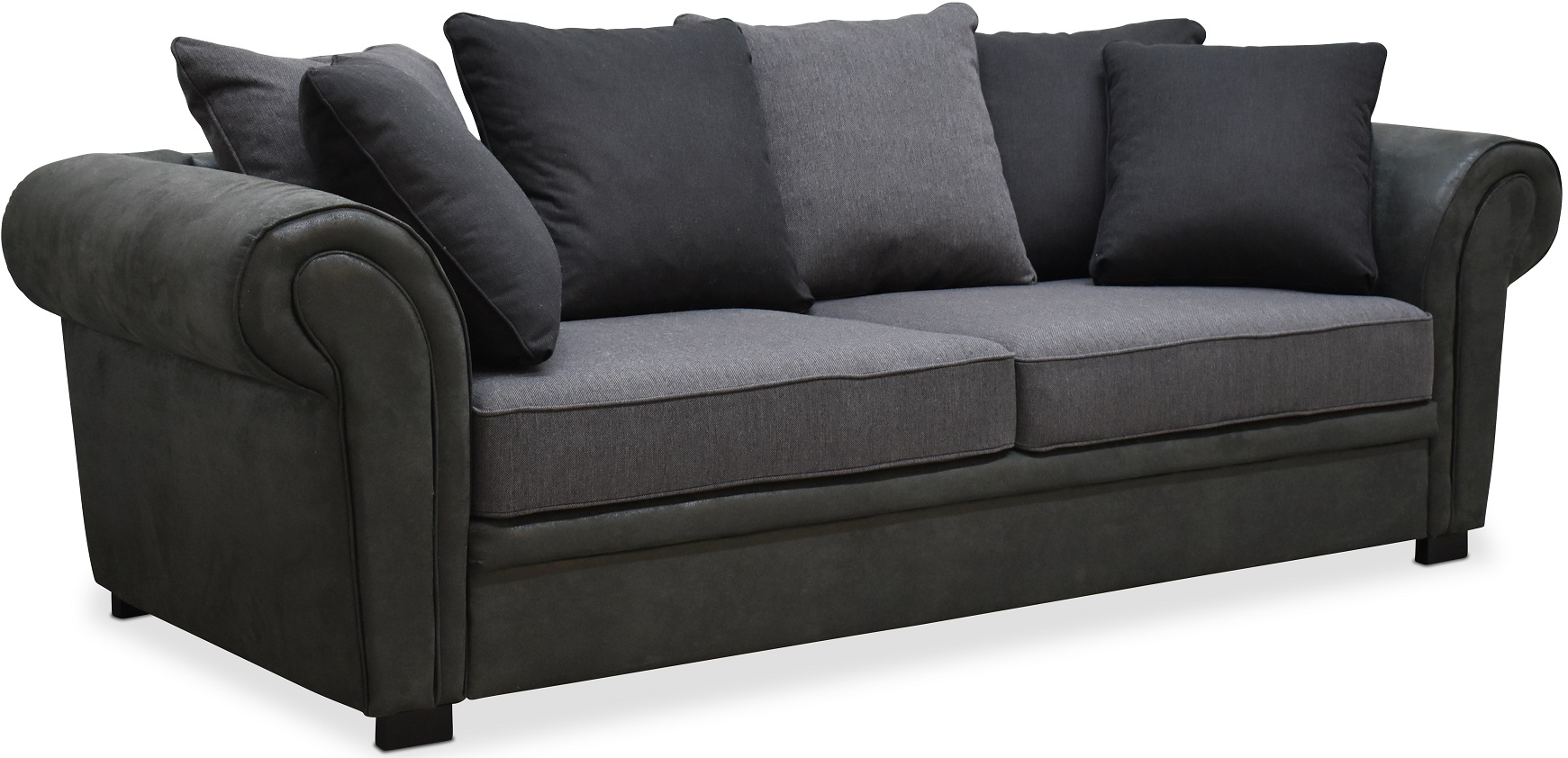 Delux 3-sits soffa med kuvertkuddar - Gr�/Antracit/Vintage