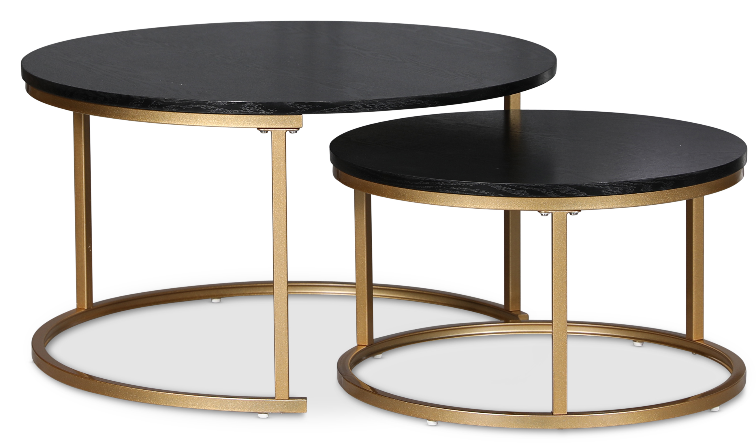 Solano bijzettafel �80/60 cm - Zwart gebeitst essenhout / Messing