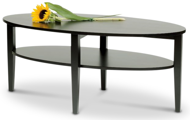 Memphis ovale salontafel 120 cm - Zwart + Meubelpoten