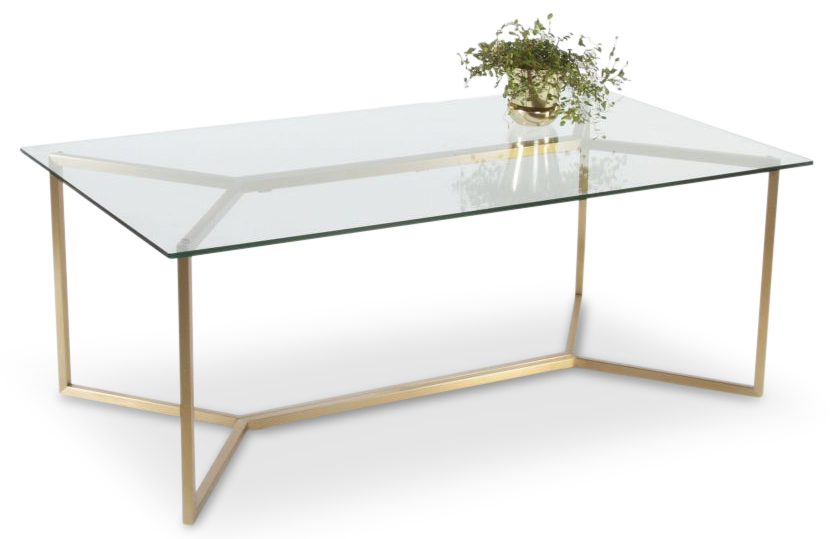 Palma salontafel 130 cm - Glas / Messing Palma salontafel 130 cm - Glas / Messing