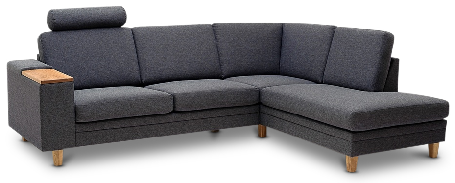 Ros� Divan bank met open eind rechts - Elke kleur