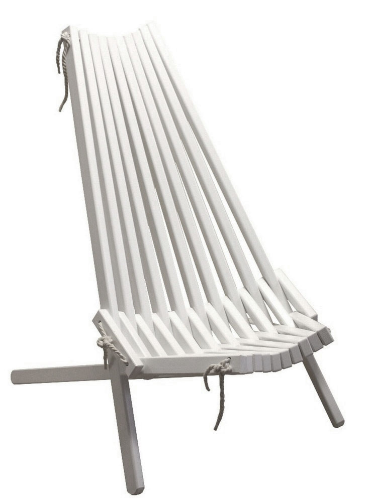 Loungestoel met nekkussen - Wit + Loungestoel met nekkussen - Wit +