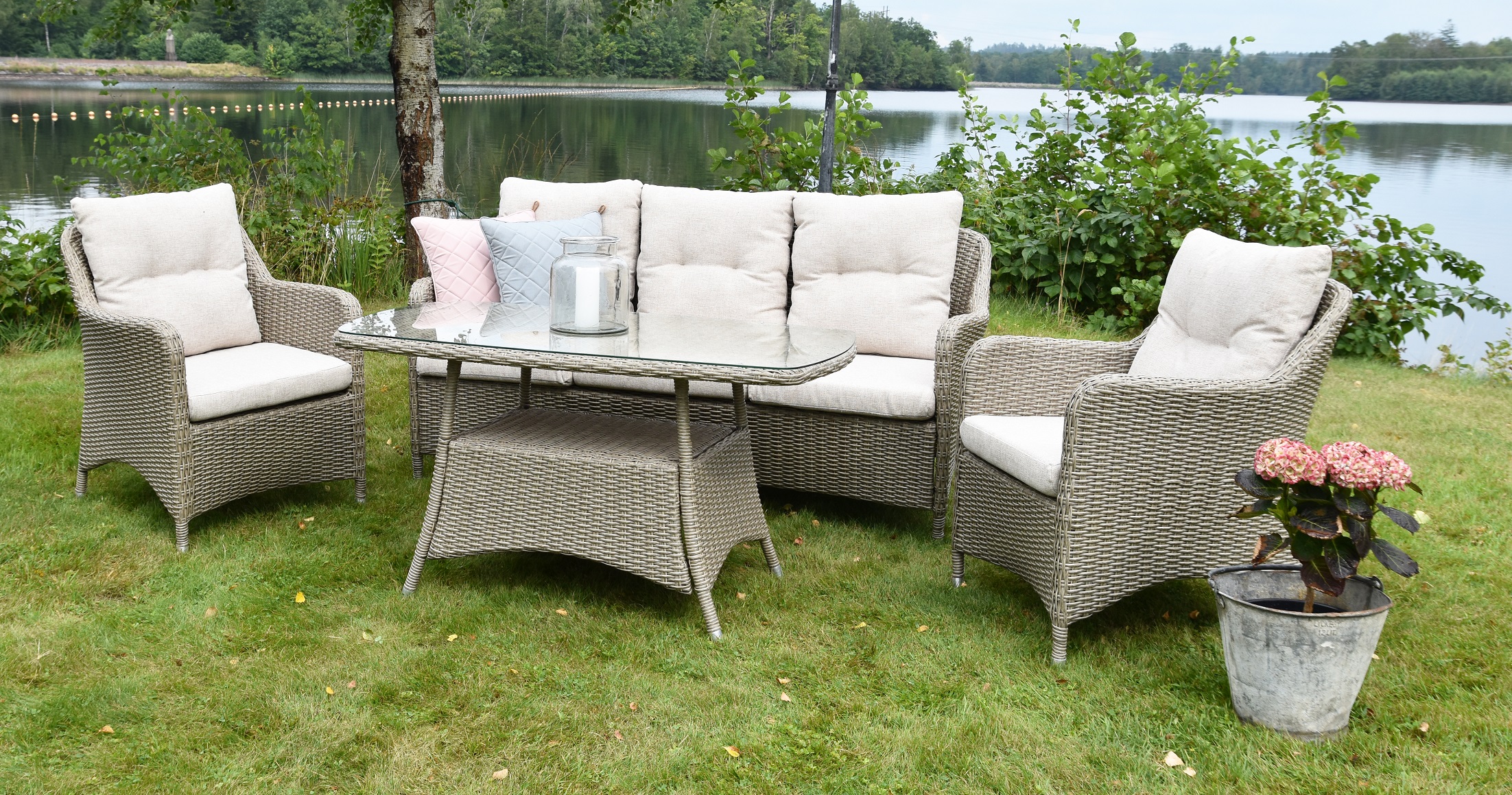 Denver loungegrupp i konstrotting - Naturf�rgad