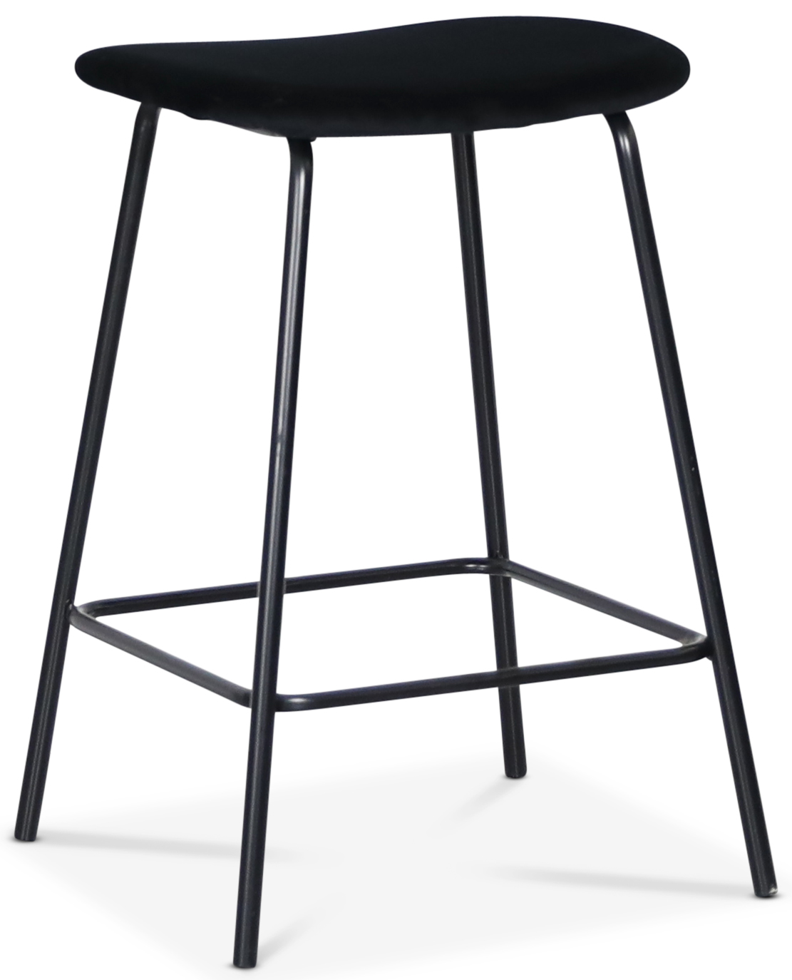 Shelby barstol - Svart sammet / svart