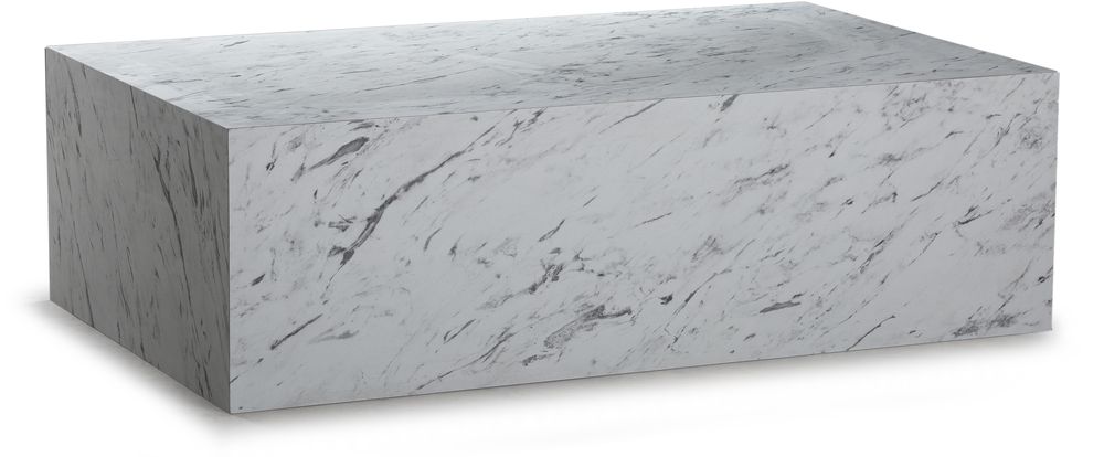 Stenen salontafel 100 x 60 cm - Wit marmer (Laminaat)