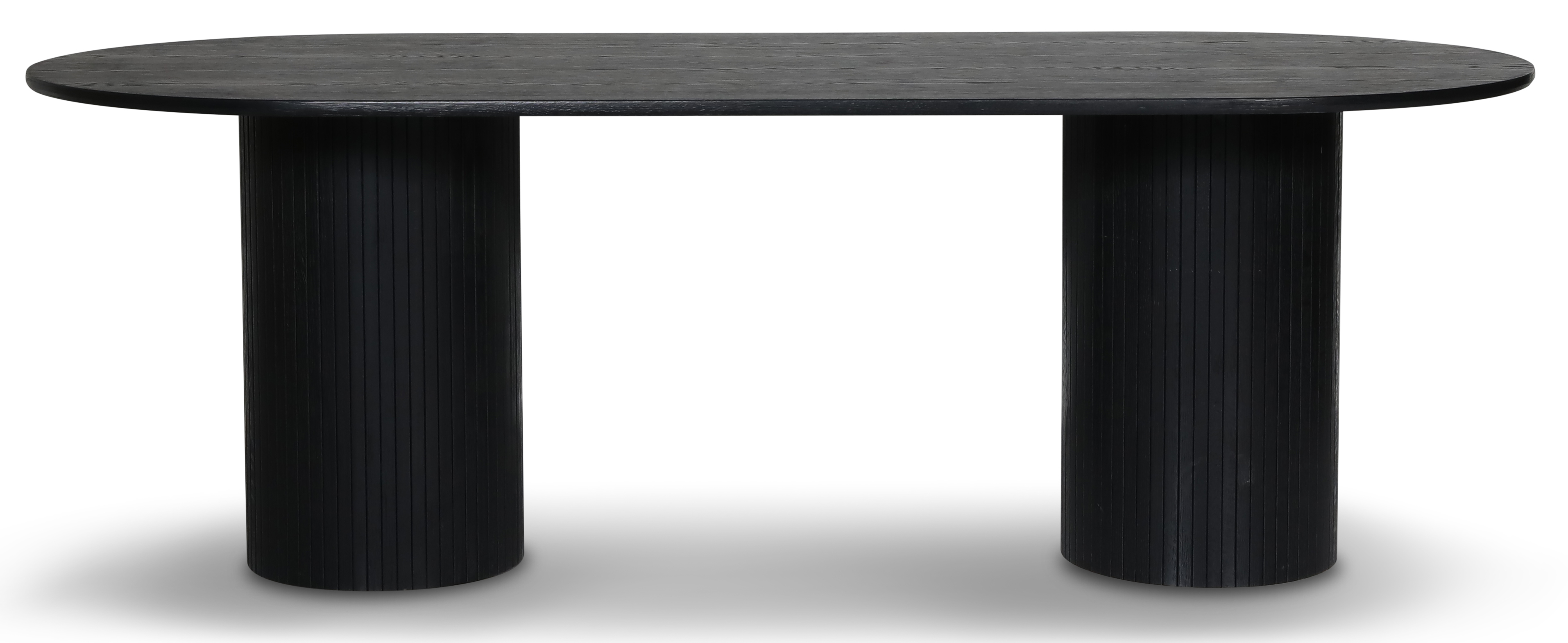 Nova ovalt matbord i svartbetsad ask 215x100 cm