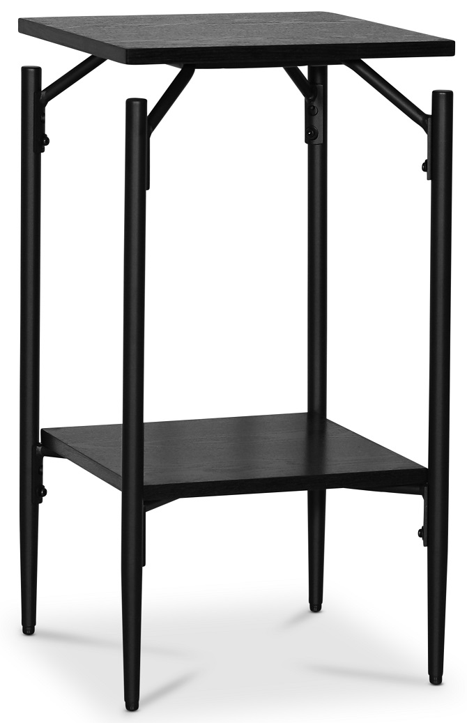Wayne s�ngbord h�gt med hylla 75 x 40 x 40 cm - Svartbetsad ek