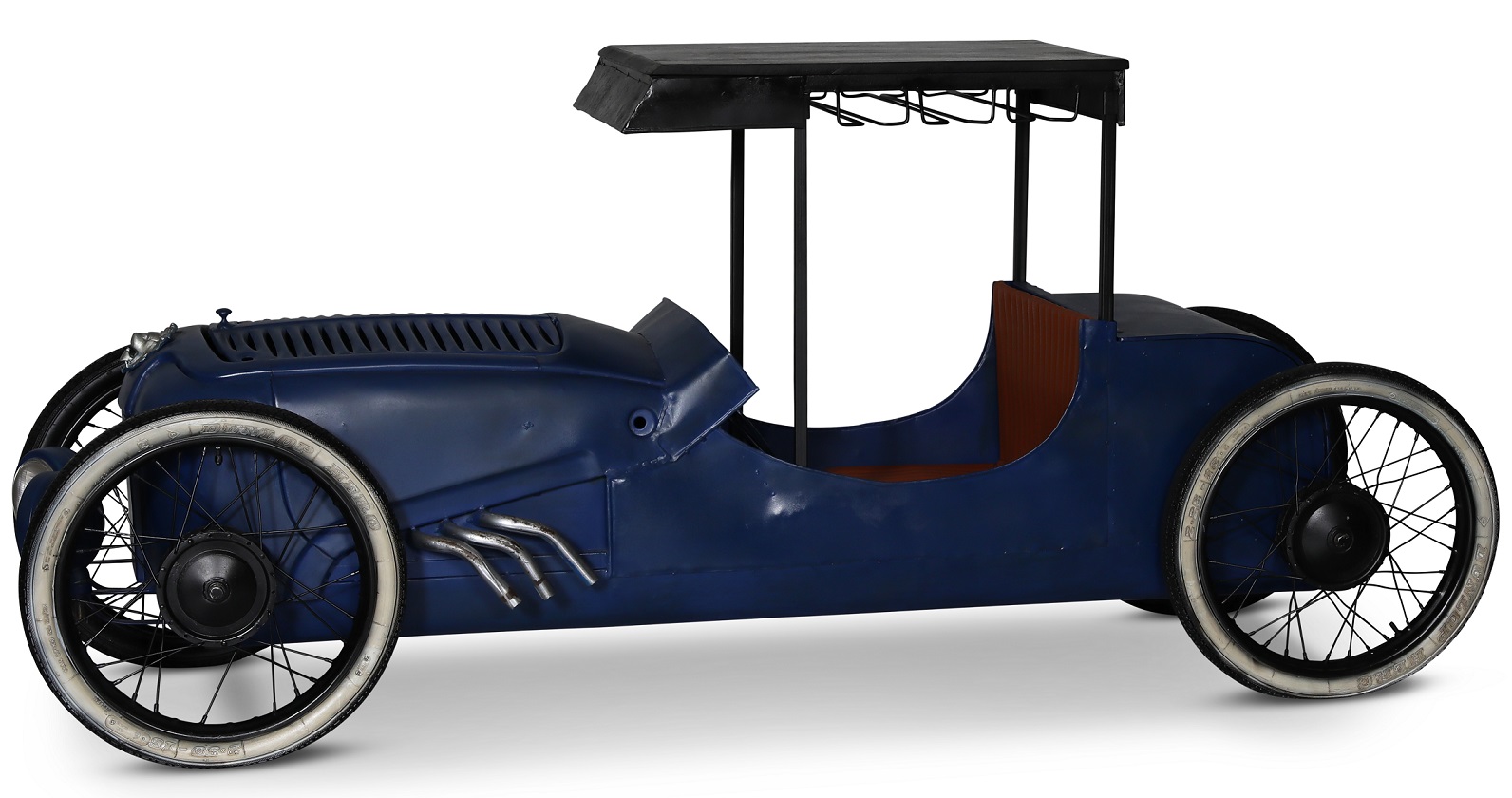 Vintage Hot rod auto bartafel 195 x 76 cm - Metaal/mango