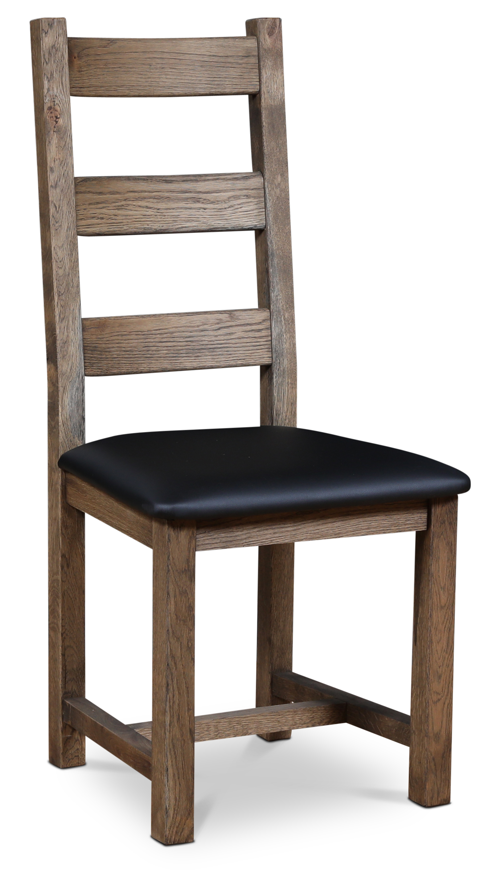 Quebec stol - Brunoljad ek/svart PU