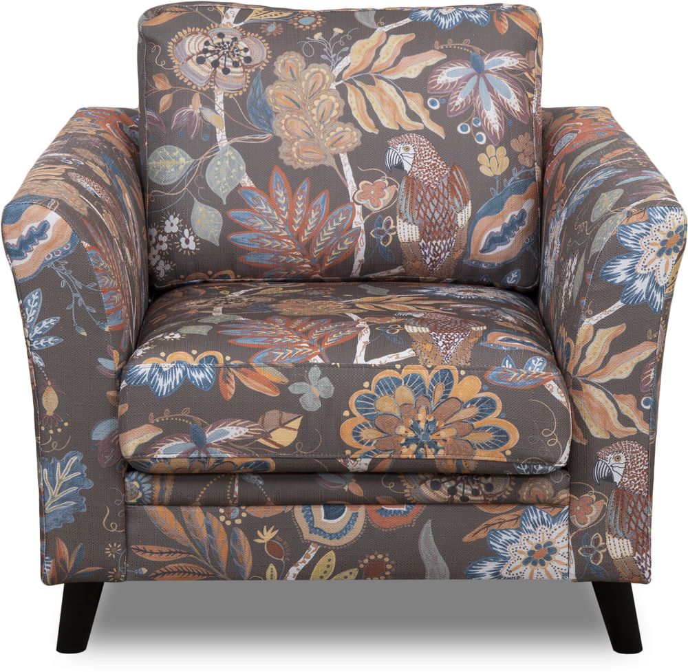 Eker� fauteuil in gebloemde stof - Eden Parrot Brown