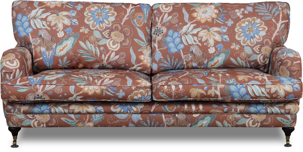 Spirit 3-sits howard soffa i blommigt tyg - Eden Parrot Terracotta