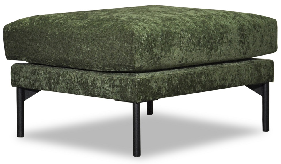 Smilla voetenbank 70x60 cm - Donkergroen chenille