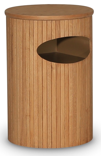 Nova rond nachtkastje met opbergruimte Geolied eikenhout + Meubelpoten