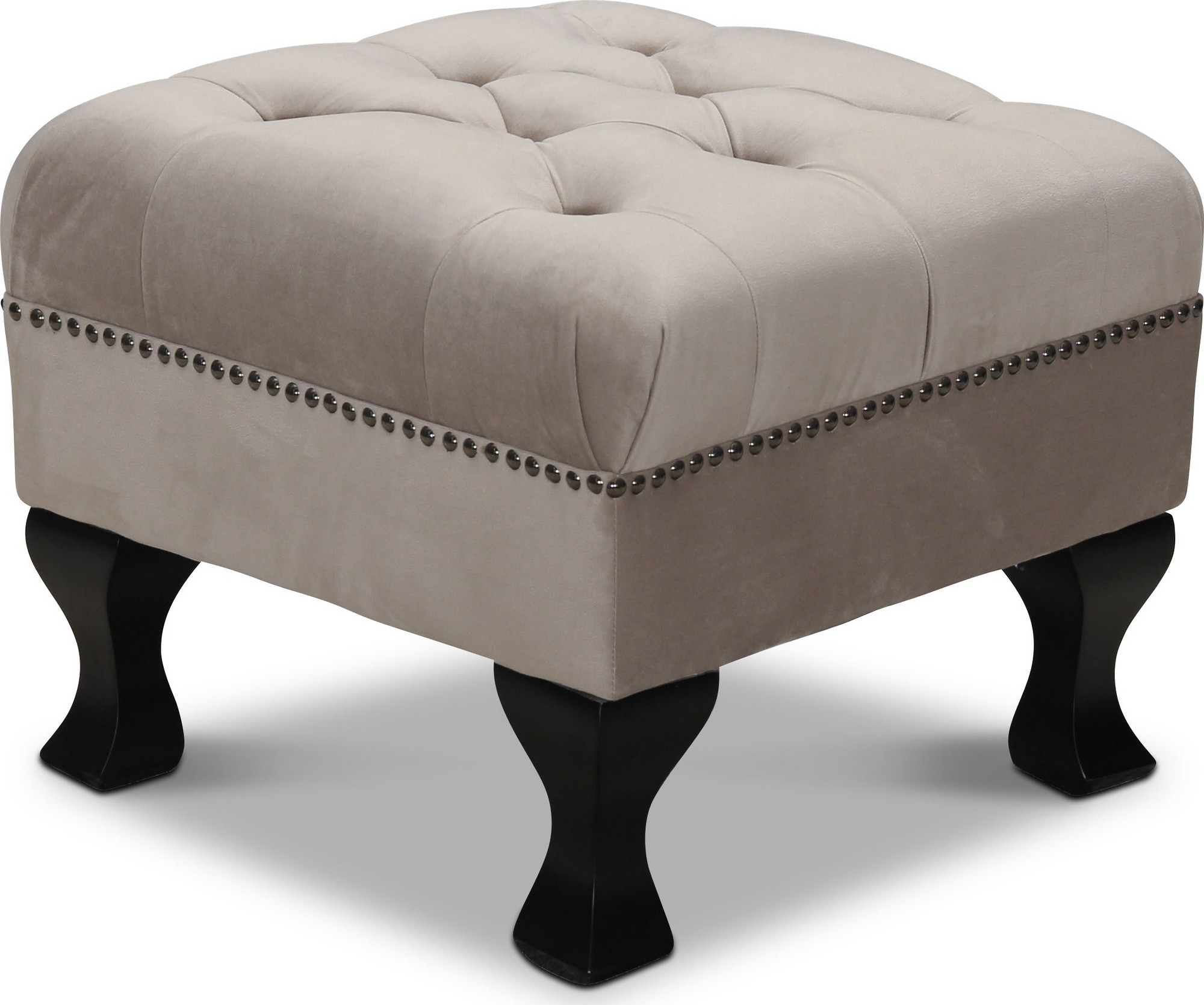 Poef Vivaldi - Lichtgrijs fluweel