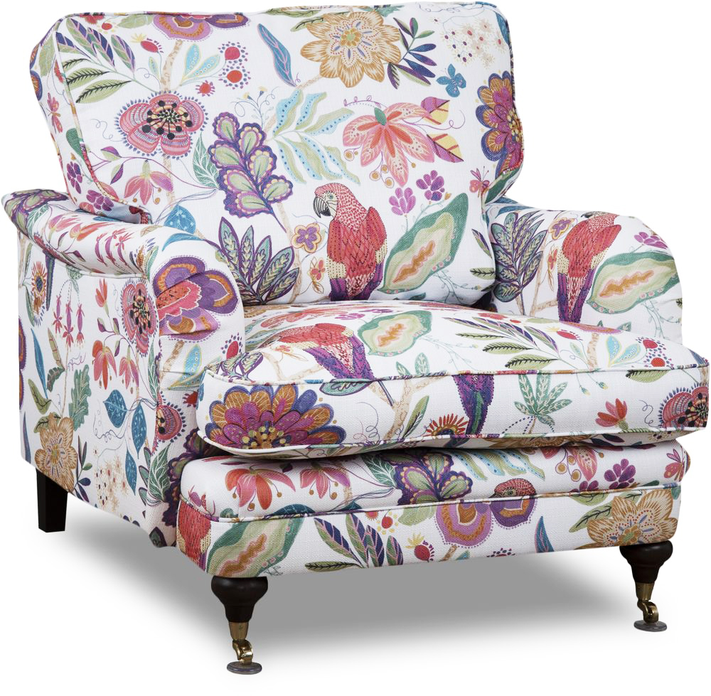 Spirit Howard fauteuil in gebloemde stof - Eden Parrot White/Purple