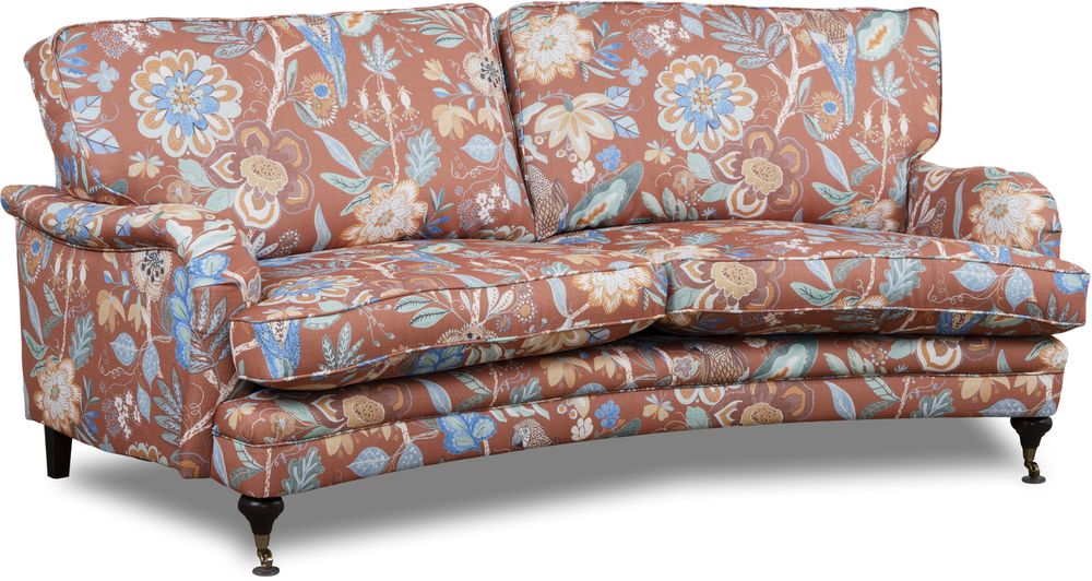 Spirit 3-sits sv�ngd howard soffa i blommigt tyg - Eden Parrot Terracotta