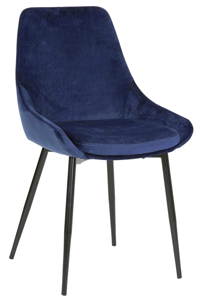 Theo stoel in blauw fluweel