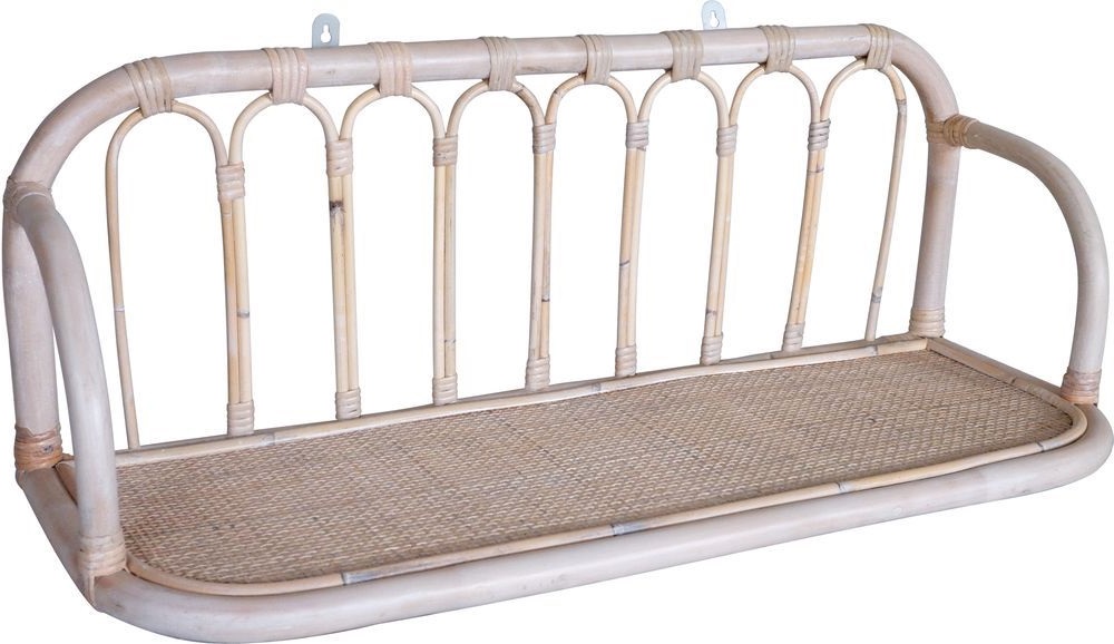 Fammy wandplank in rotan 80 cm - Whitewash