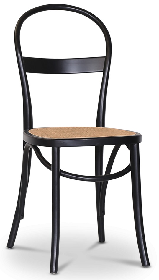 Danderyd No.16 zwarte stoel met rotan zitting + Stoel kussen