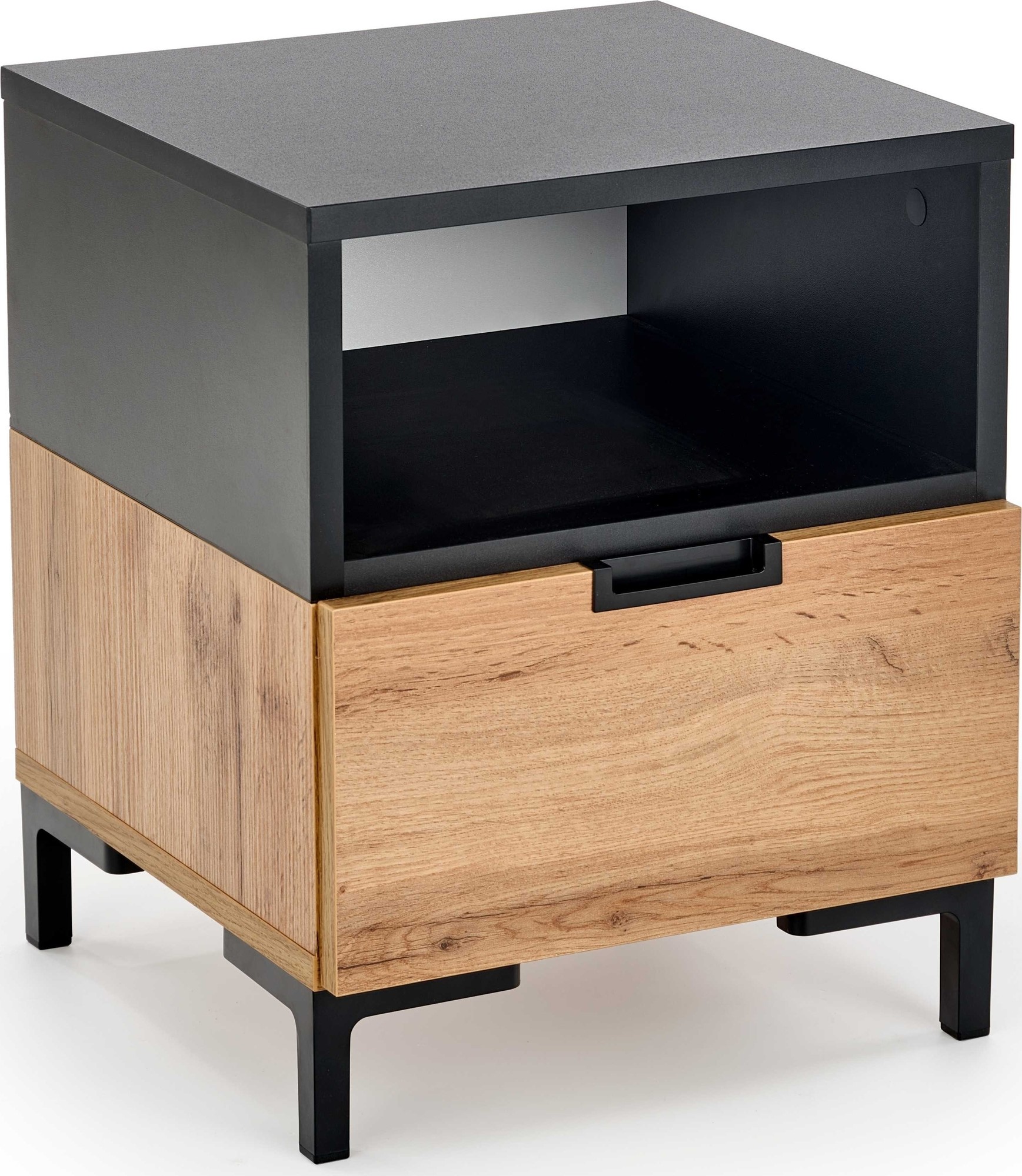 Chantelle nachtkastje - Eiken/zwart Chantelle nachtkastje - Eiken/zwart