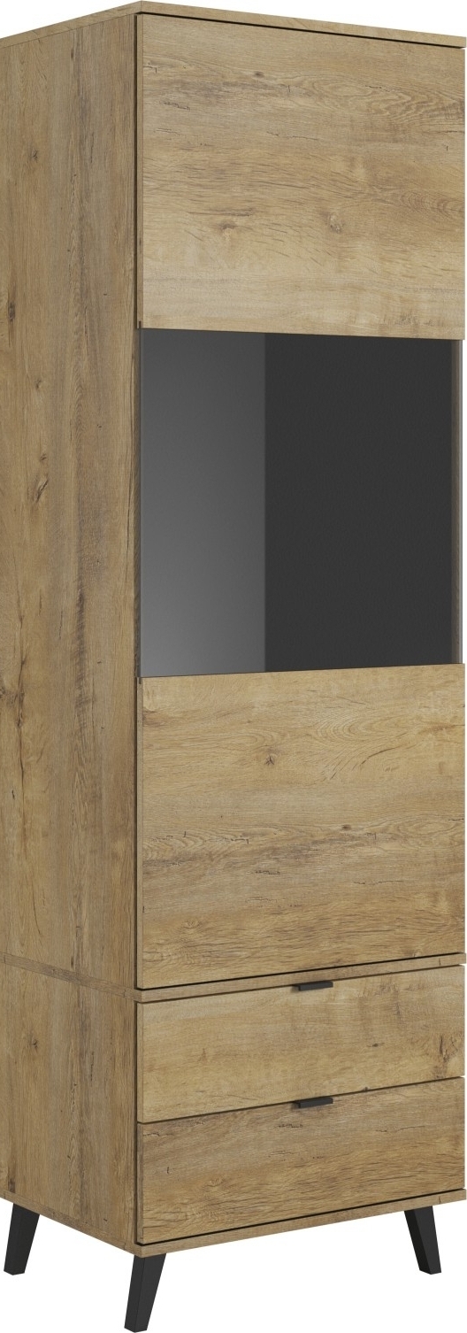 Intel vitrinekast 192 cm - Eiken/zwart