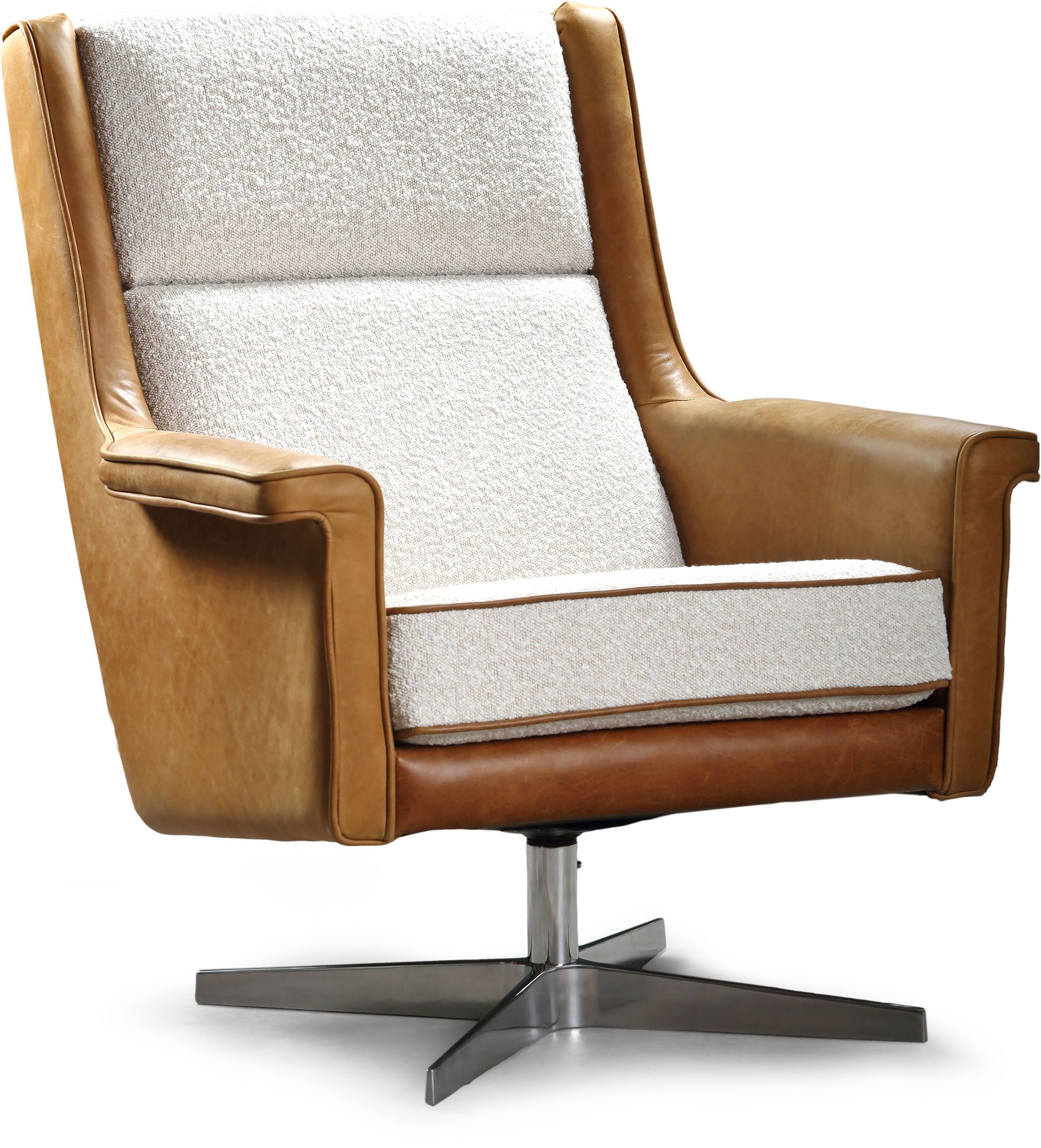 Helmsley fauteuil - Wit / Bruin PU