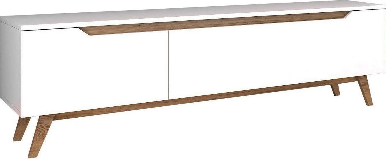 Duno TV-bänk - Vit/ljus valnöt Duno TV-bänk - Vit/ljus valnöt