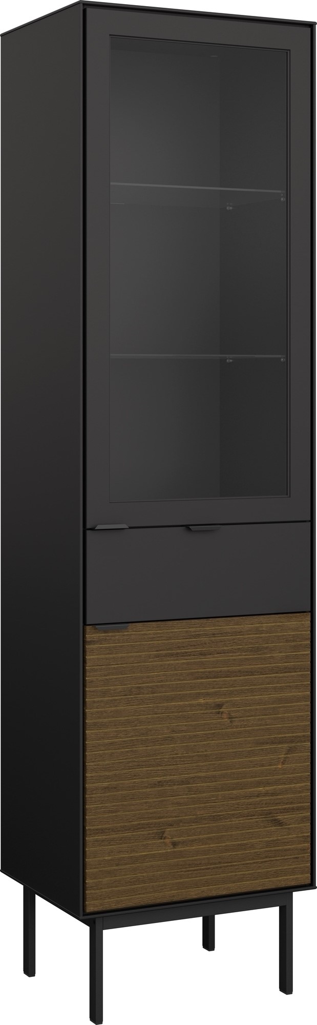 Soma vitrinekast met glazen deur - Zwart/espresso