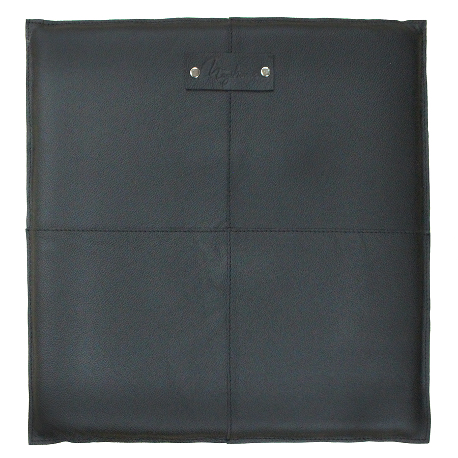 Svea vierkant stoelkussen leer - Zwart