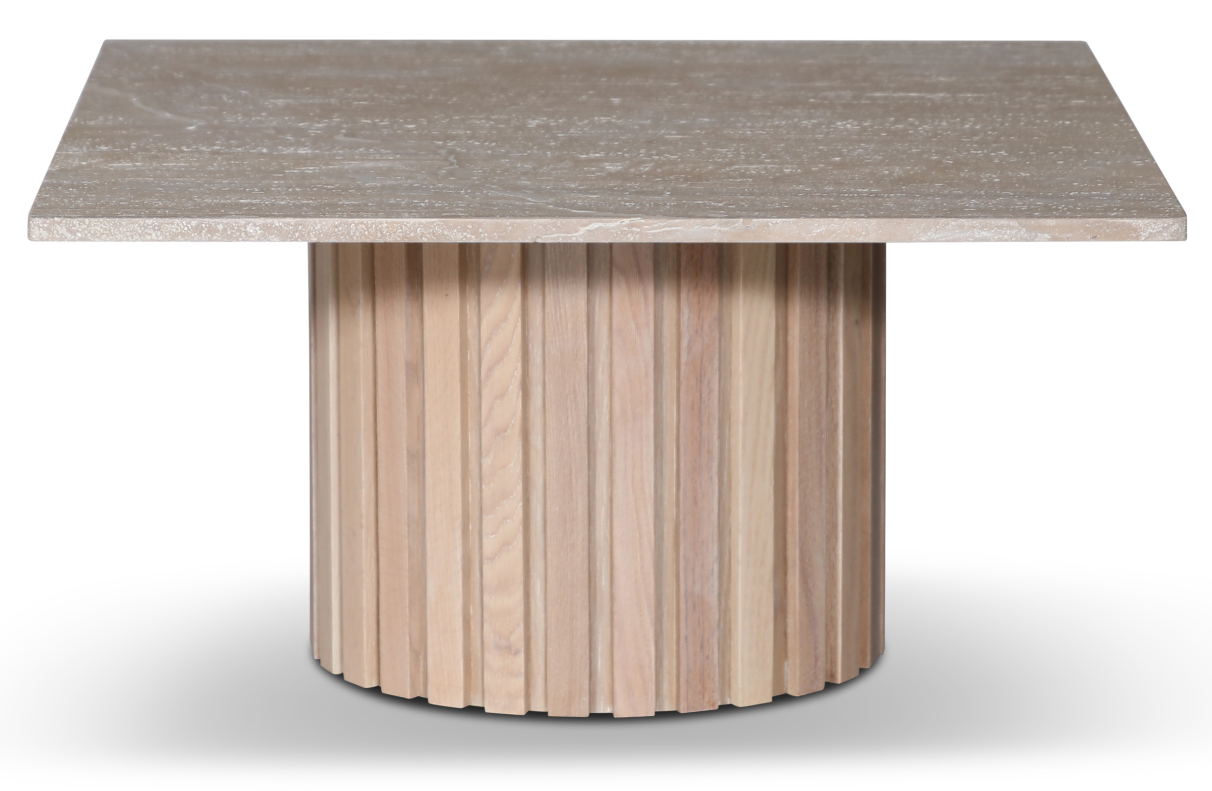 Paus salontafel - Whitewash / Light Travertin 90x90 cm