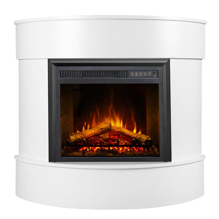 Elektrische haard Willburn ovaal siervuur - Wit