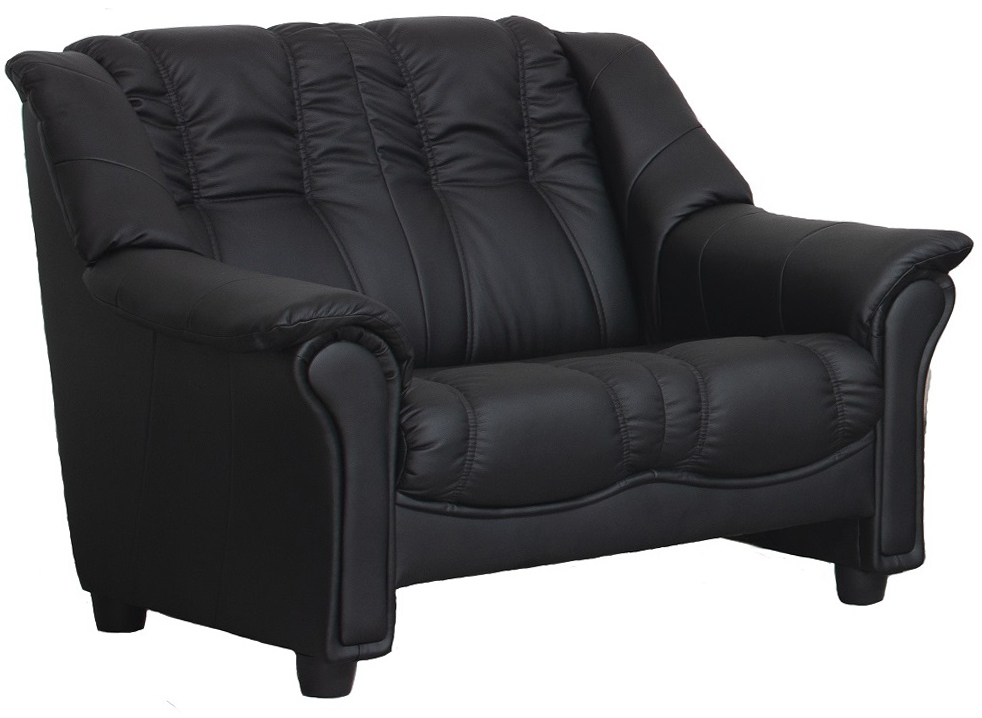 Rom 2-zitsbank in zwart PU