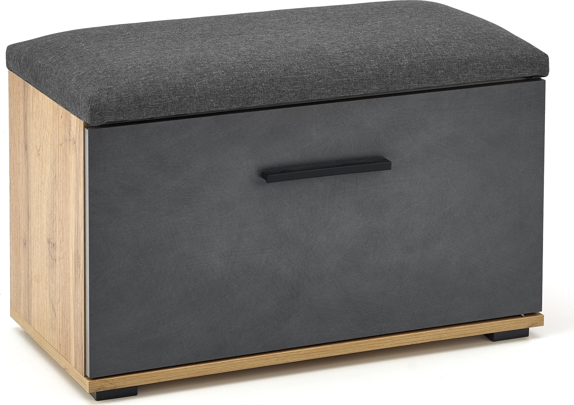 Abdel schoenenkast met zitting - Grijs/wotan eiken Abdel schoenenkast met zitting - Grijs/wotan eiken