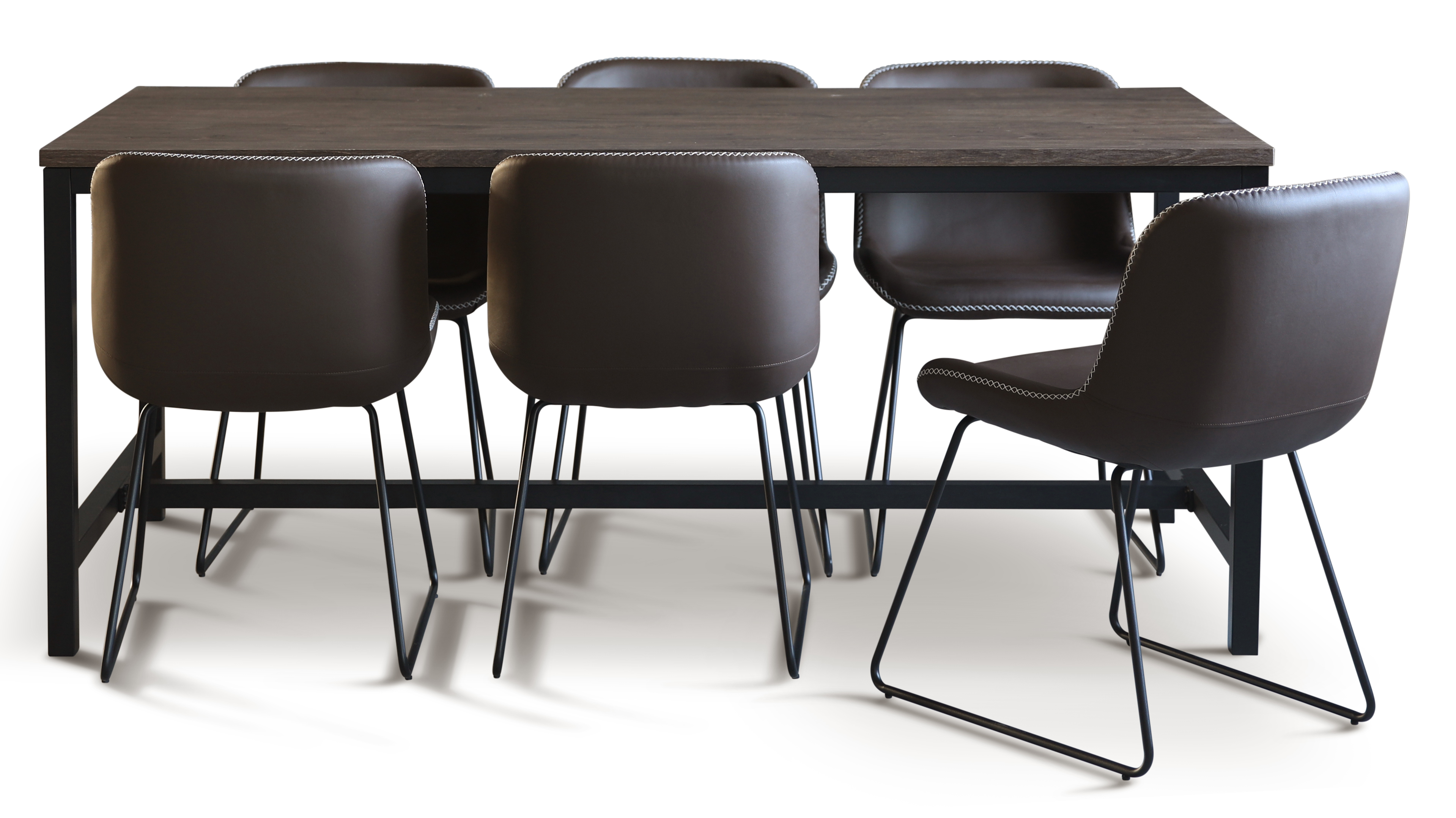 Texas matgrupp med 6 st Texas matstolar Brun PU + Texas matbord mörkbrun ek 180x90 cm Texas matgrupp med 6 st Texas matstolar Brun PU + Texas matbord mörkbrun ek 180x90 cm