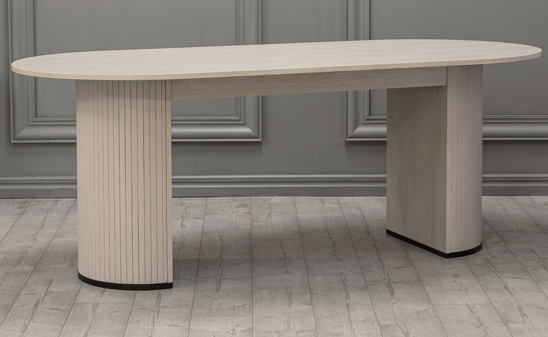 Ovale eettafel in whitewash 200x90 cm - Bianca