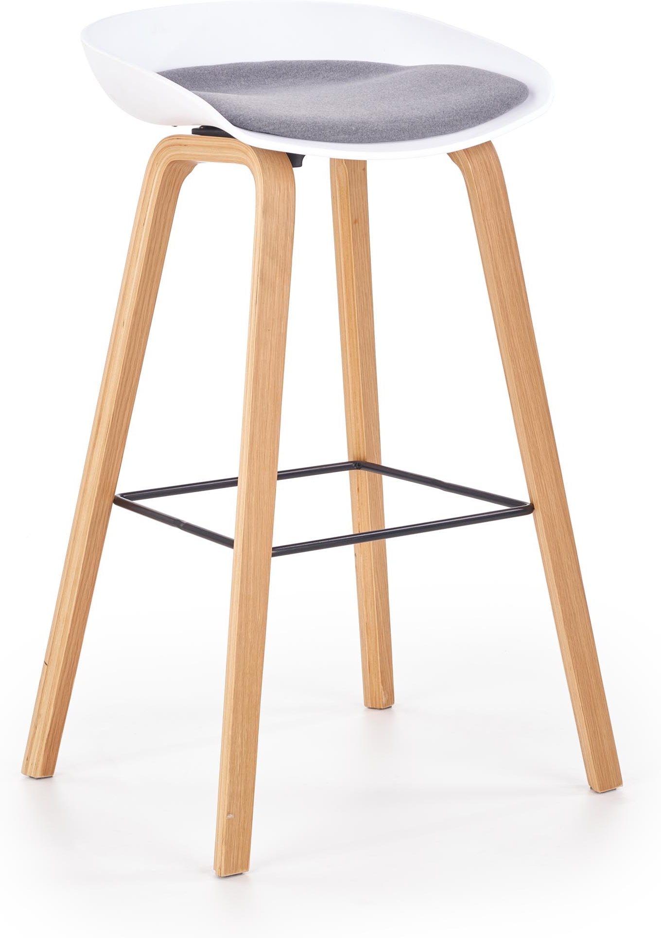 Christie barkruk - Wit/grijs + Meubelreiniging