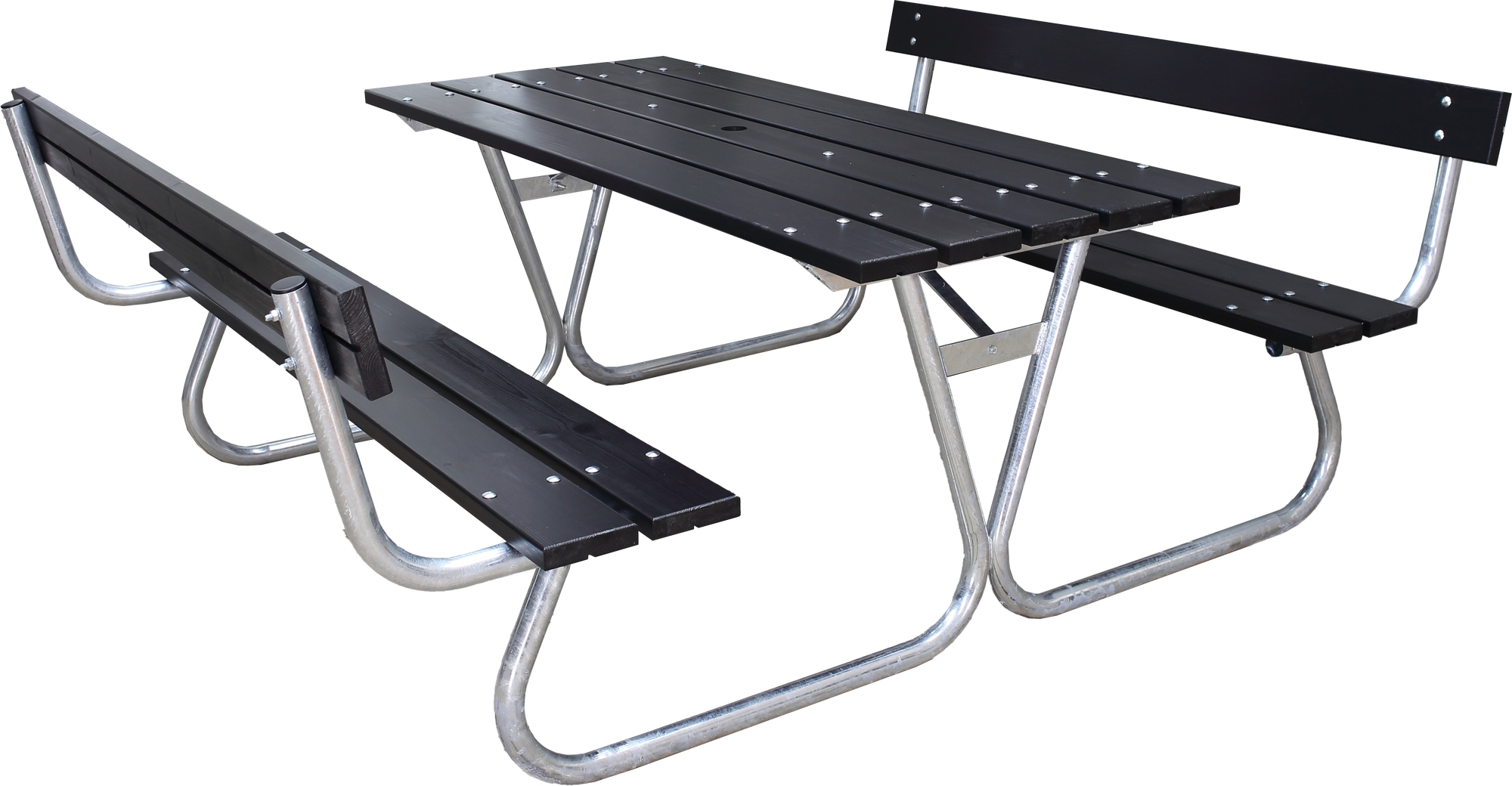 Stabiele bankenset met rugleuning - Zwart