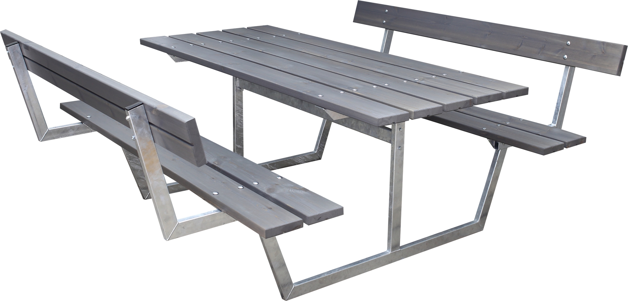 Rustieke bankenset met rugleuning - Grijs