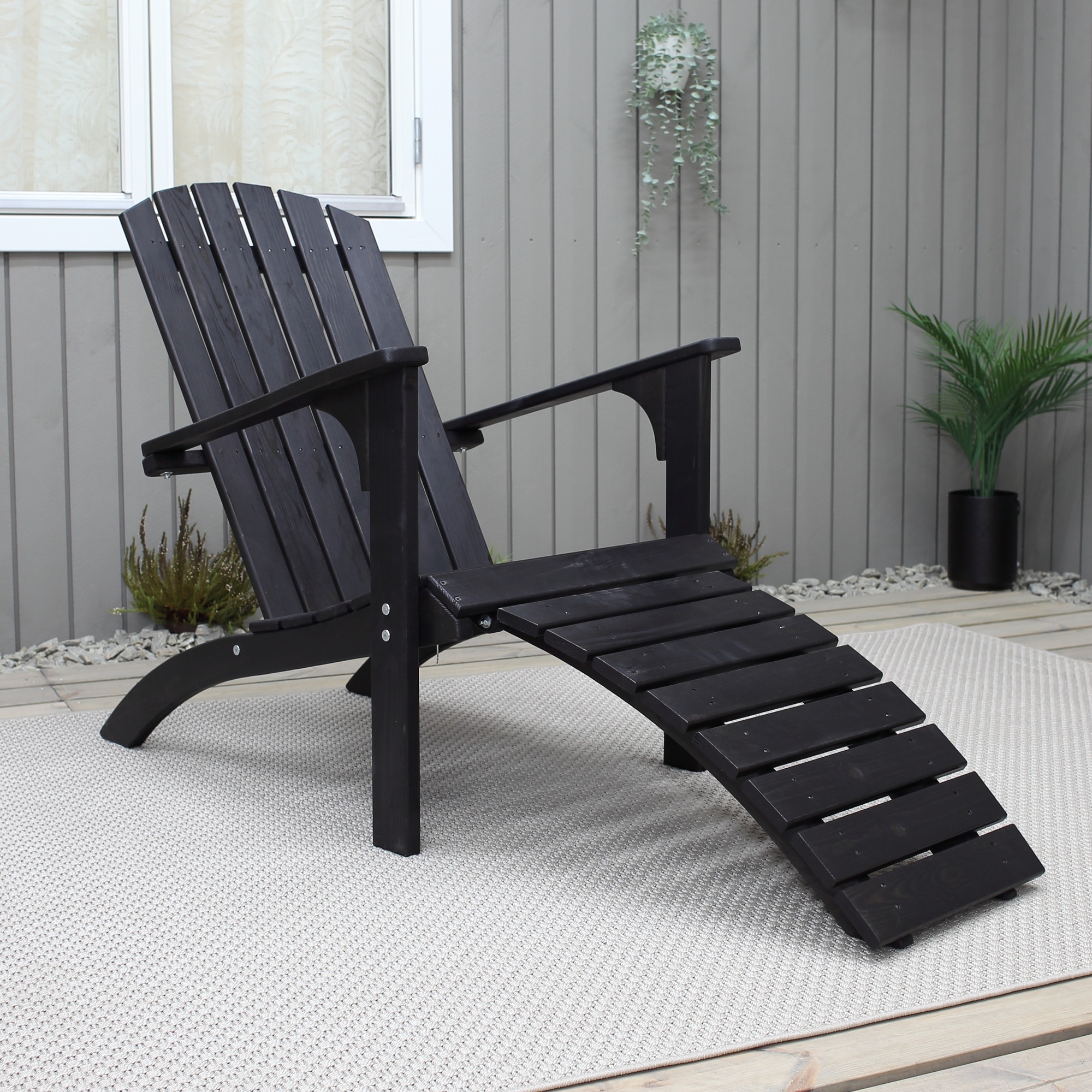 Kungshamn ligstoel met voetsteun - Zwart