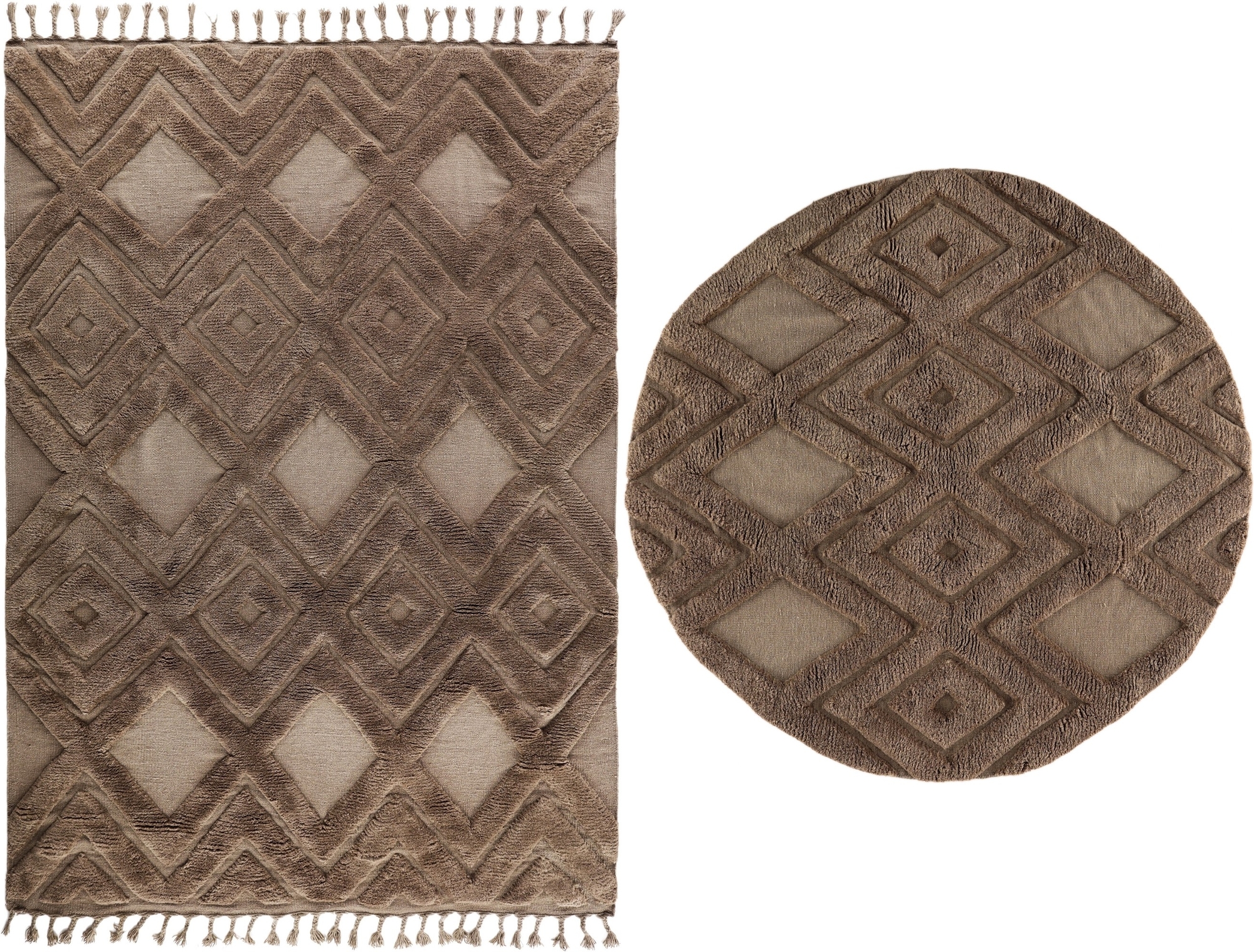 Dahliawollen vloerkleed - Donkerbruin