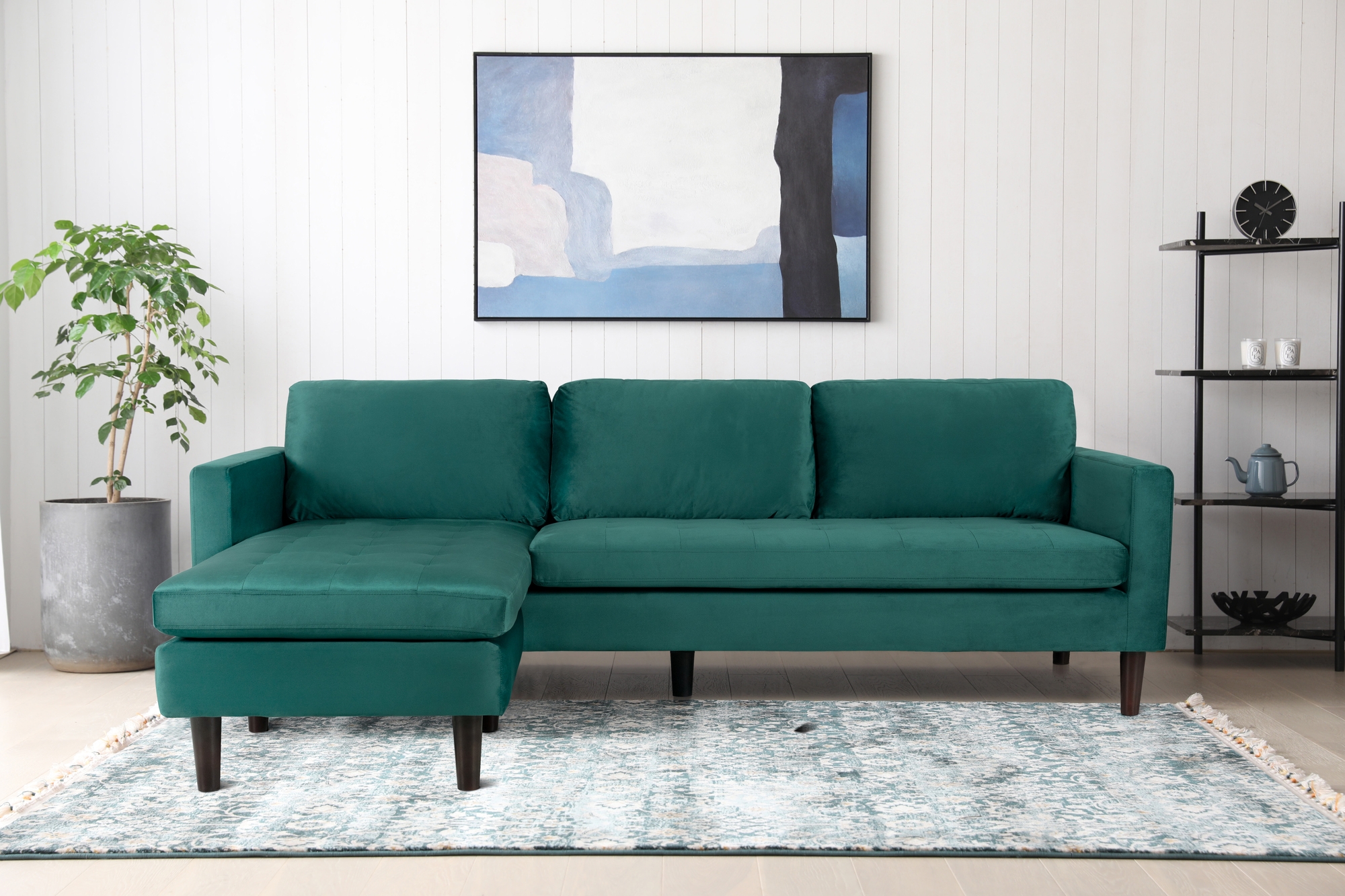 Divansoffa gr�n 218 cm bred