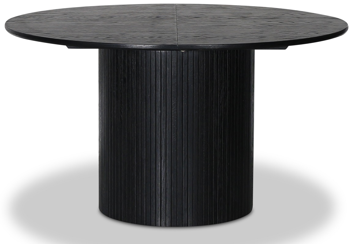 Eettafel rond zwart �130 + 40 cm - uitschuifbare tafel Nova