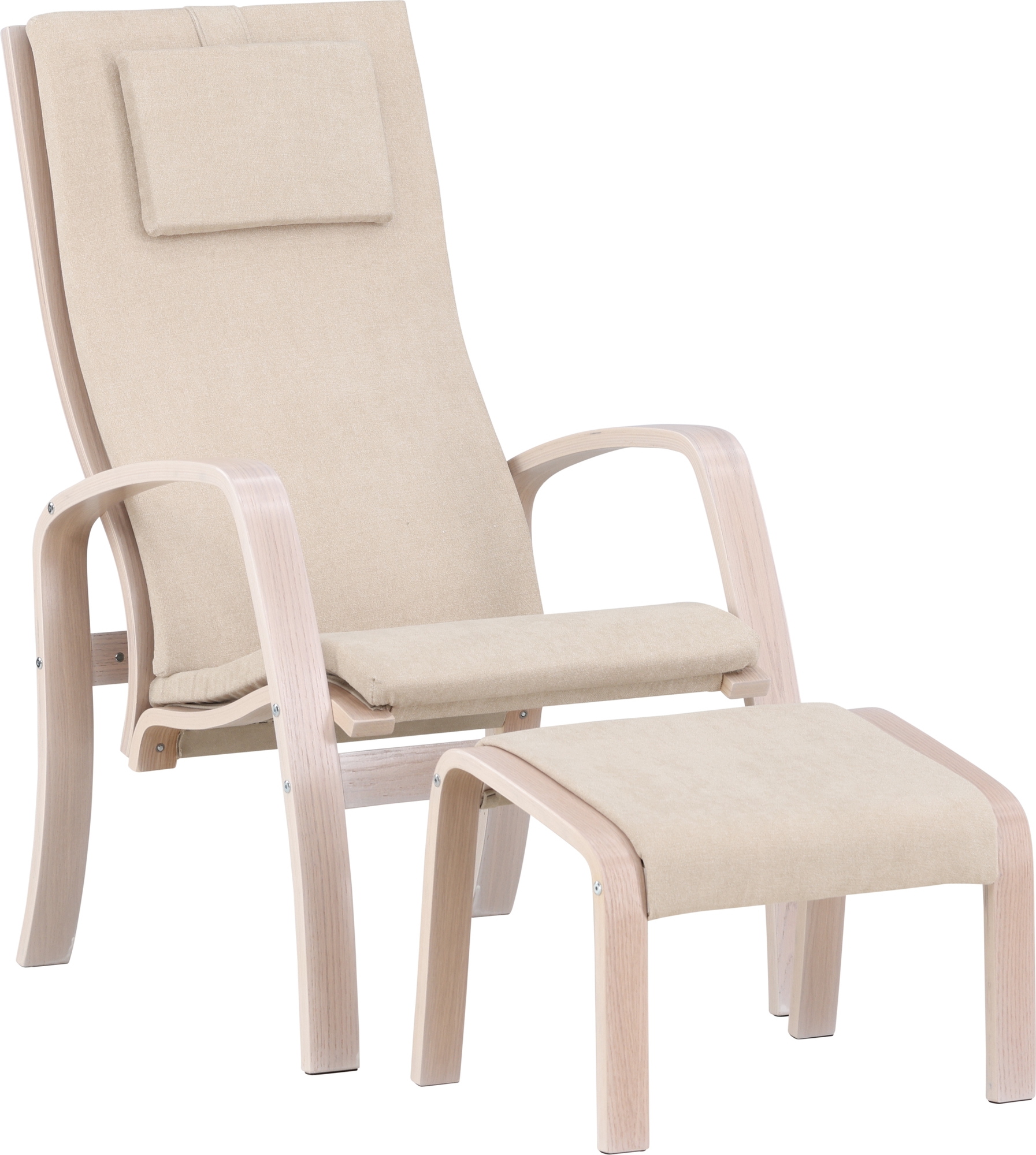 Grt loungestol - Beige/Whitewash