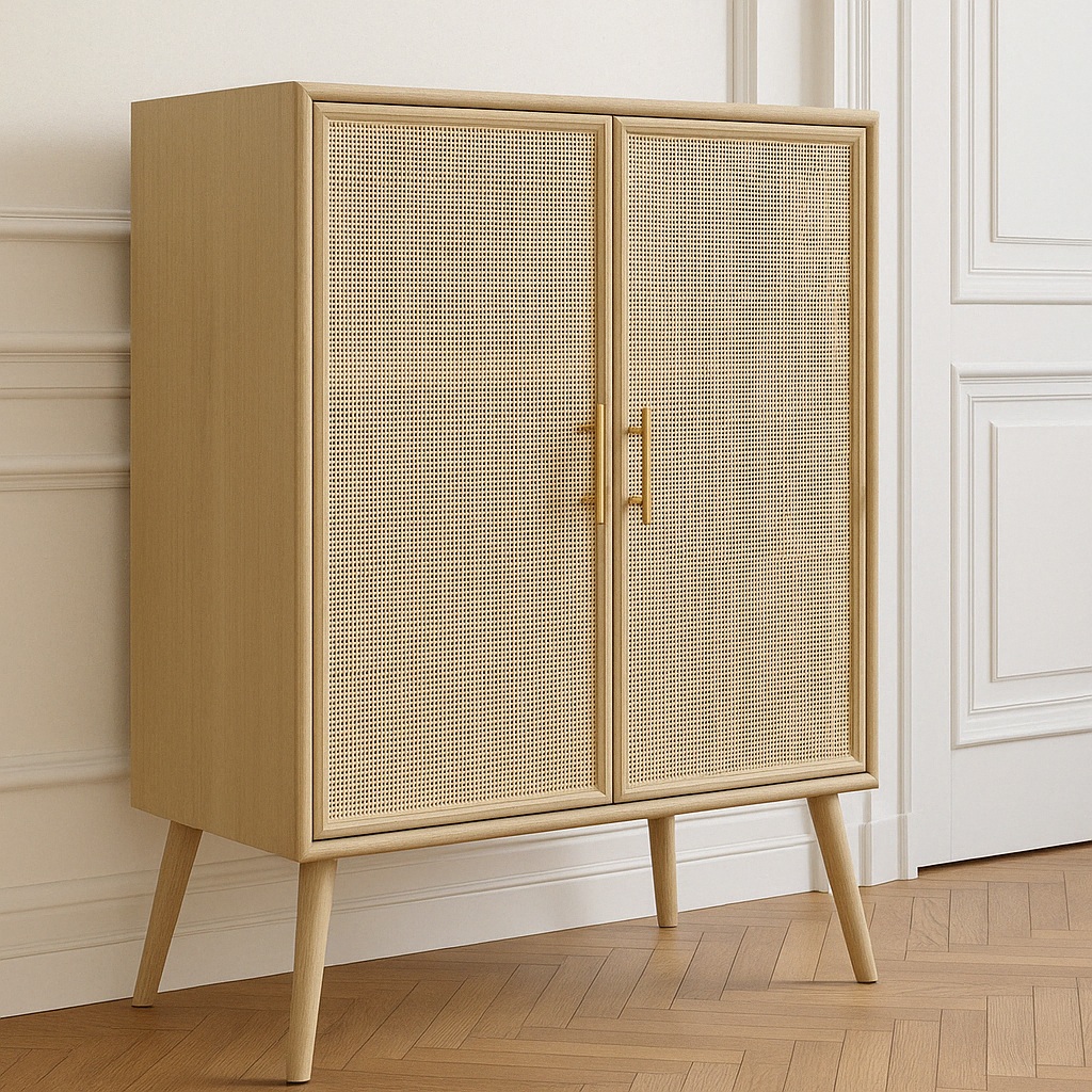 Skåp i trä och natur / rotting - React + Rengöring för möbler Skåp i trä och natur / rotting - React + Rengöring för möbler