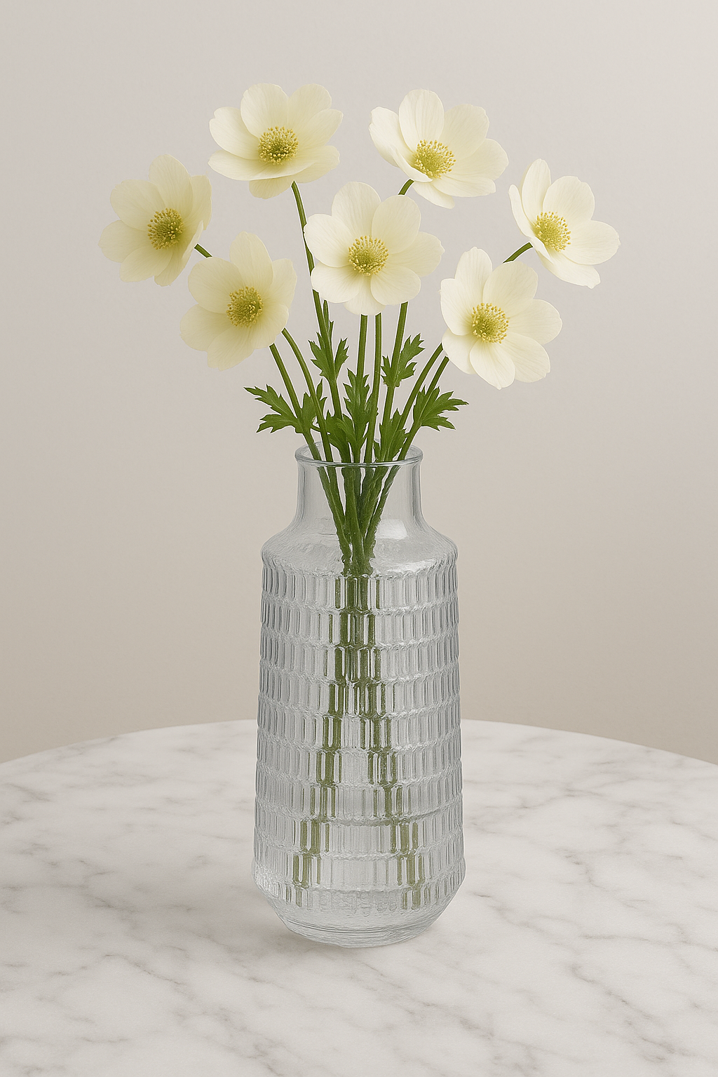 Blomvas i glas 25 cm h�g