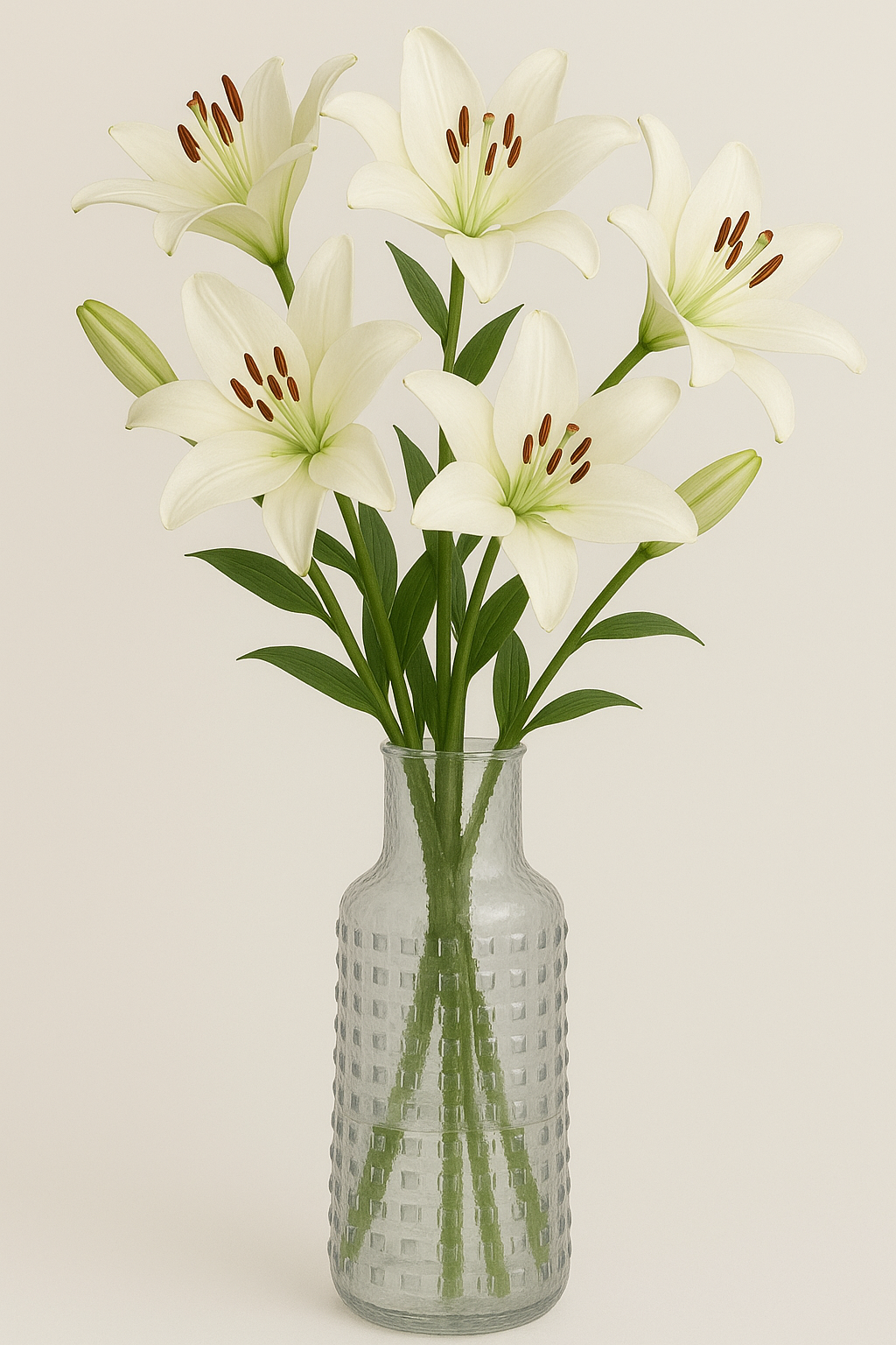 Blomvas i glas 30 cm h�g