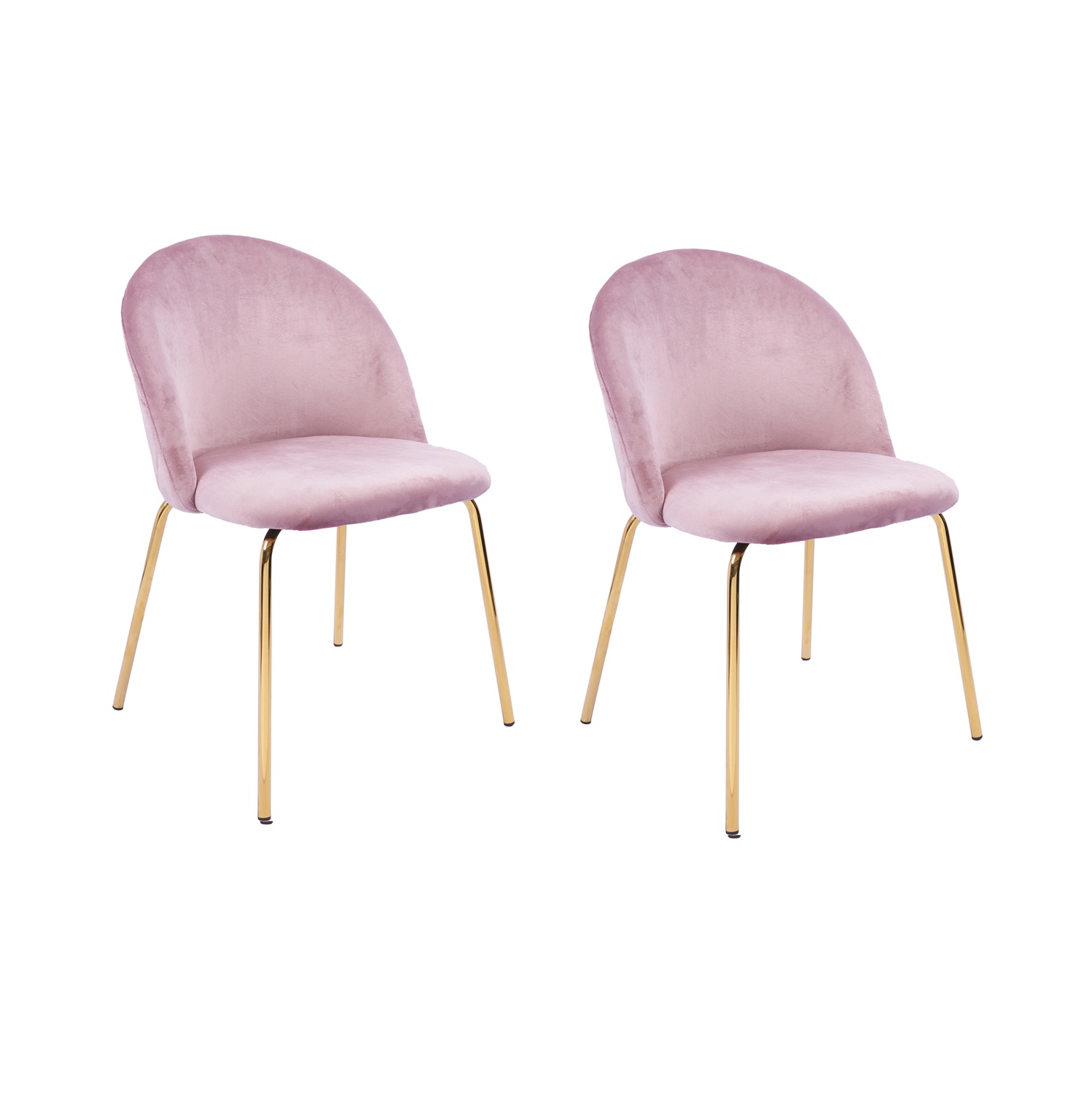 Stol rosa med guldiga ben - Plaza +