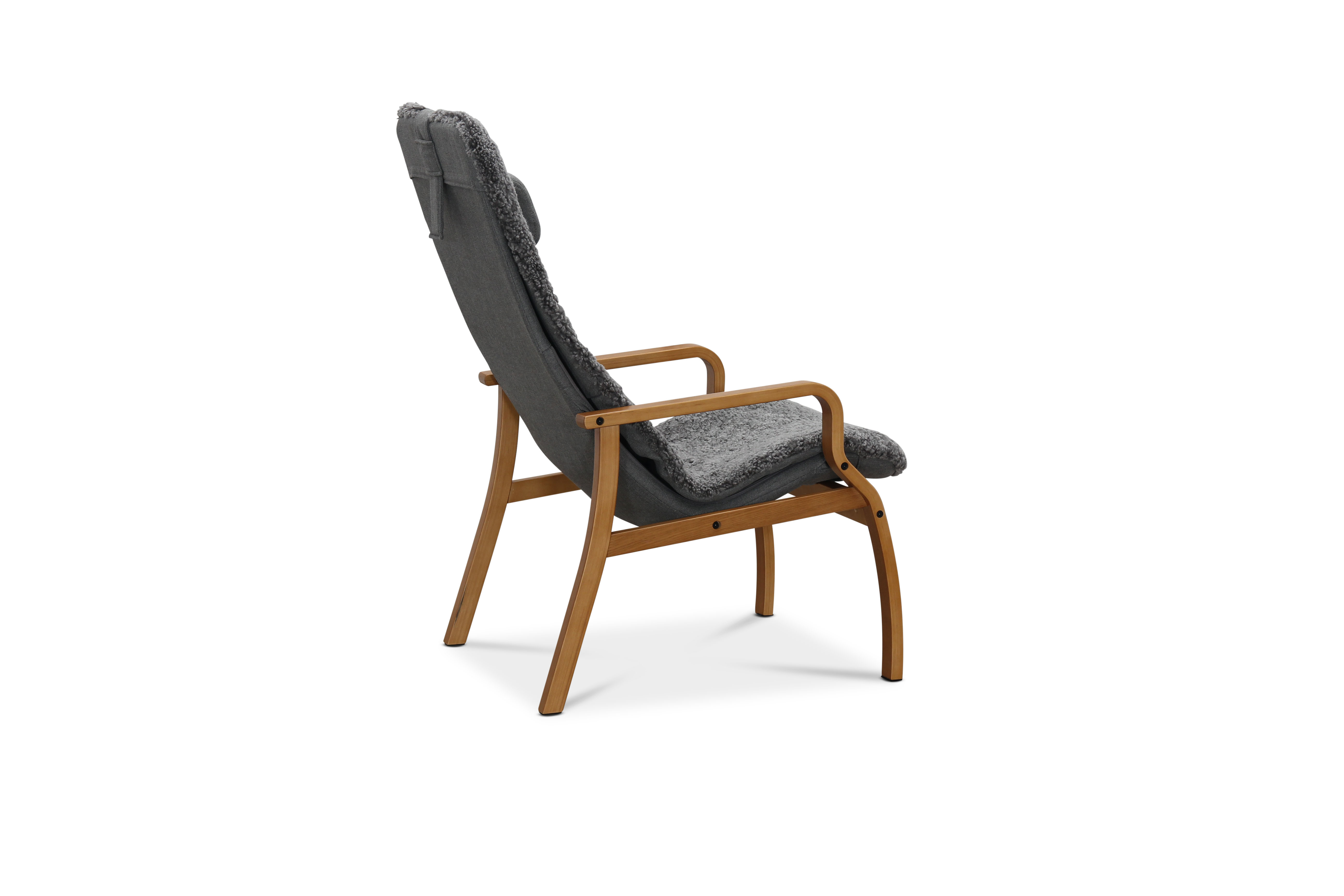 Fåtölj med fotpall fårskinn ek/grå - Frank Fåtölj med fotpall fårskinn ek/grå - Frank