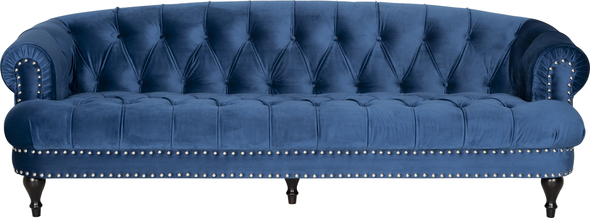Soffa chesterfield 3-sits soffa i bl� sammet